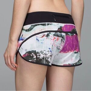 lululemon Run: Speed Short Pigment Wave Multi / Black Running Shorts 6
